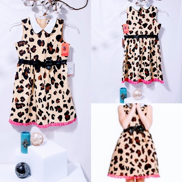 m and s pink leopard print dress